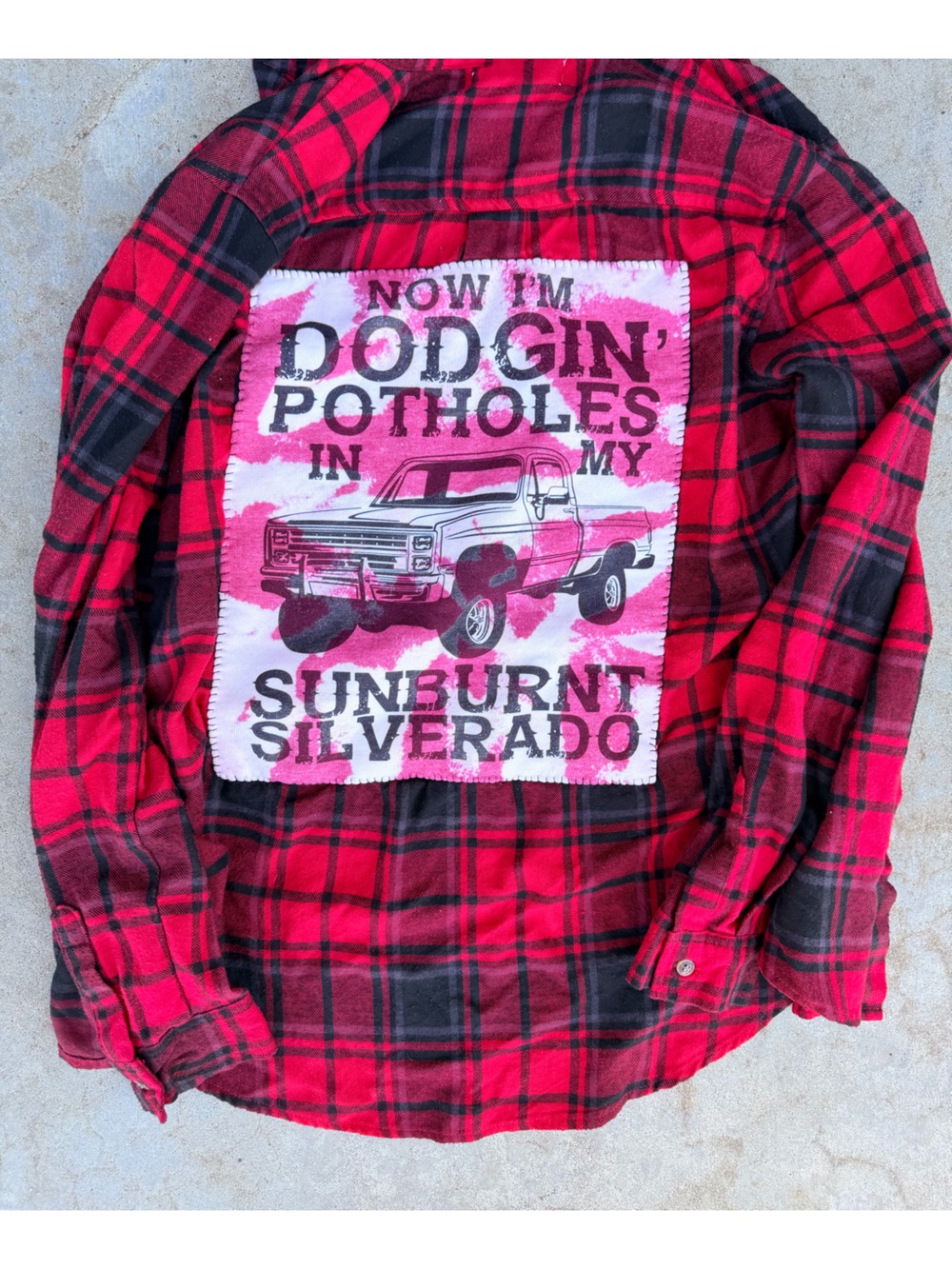 Red & Black shirt with Morgan wallen lyric